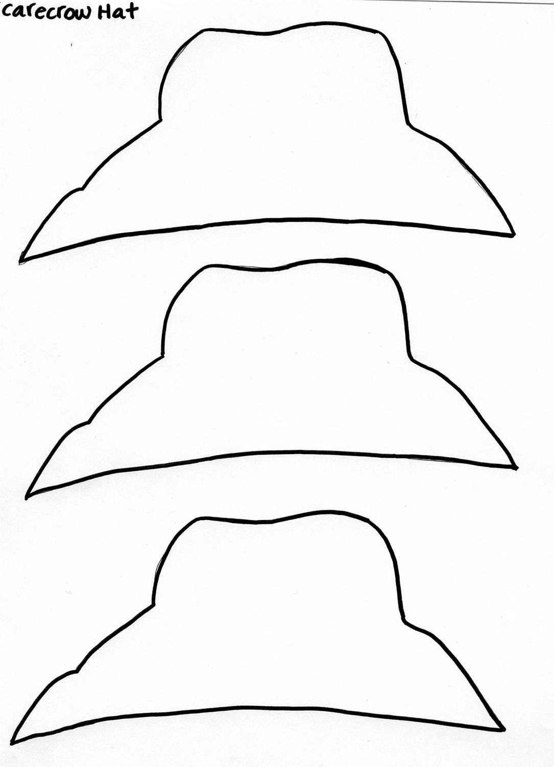 Paper Scarecrow Hat Template Sketch Coloring Page