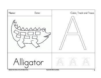 Alphabet Color, Track, and Trace Workbook from Deborah Perrot