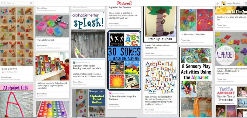 Alphabet Pinterest Board for Happy Teacher Alphabet Resources