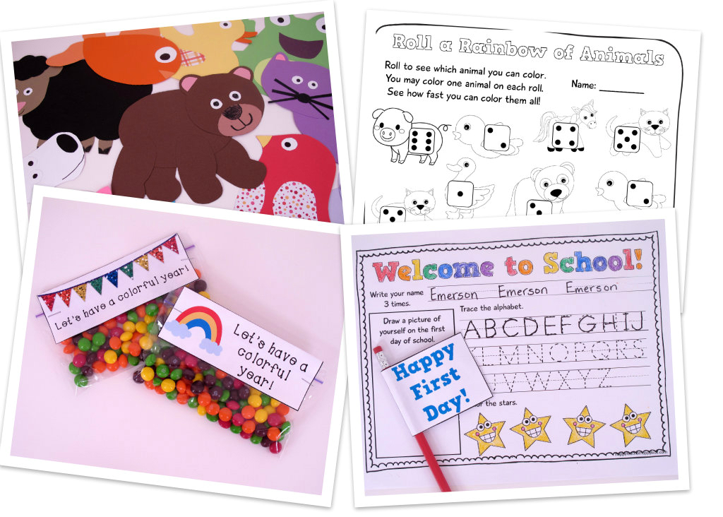 Back to School Color Animals Collage