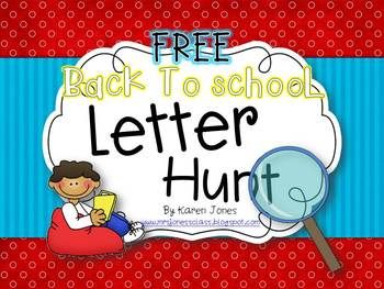 Back to School Letter Hunt from Karen Jones