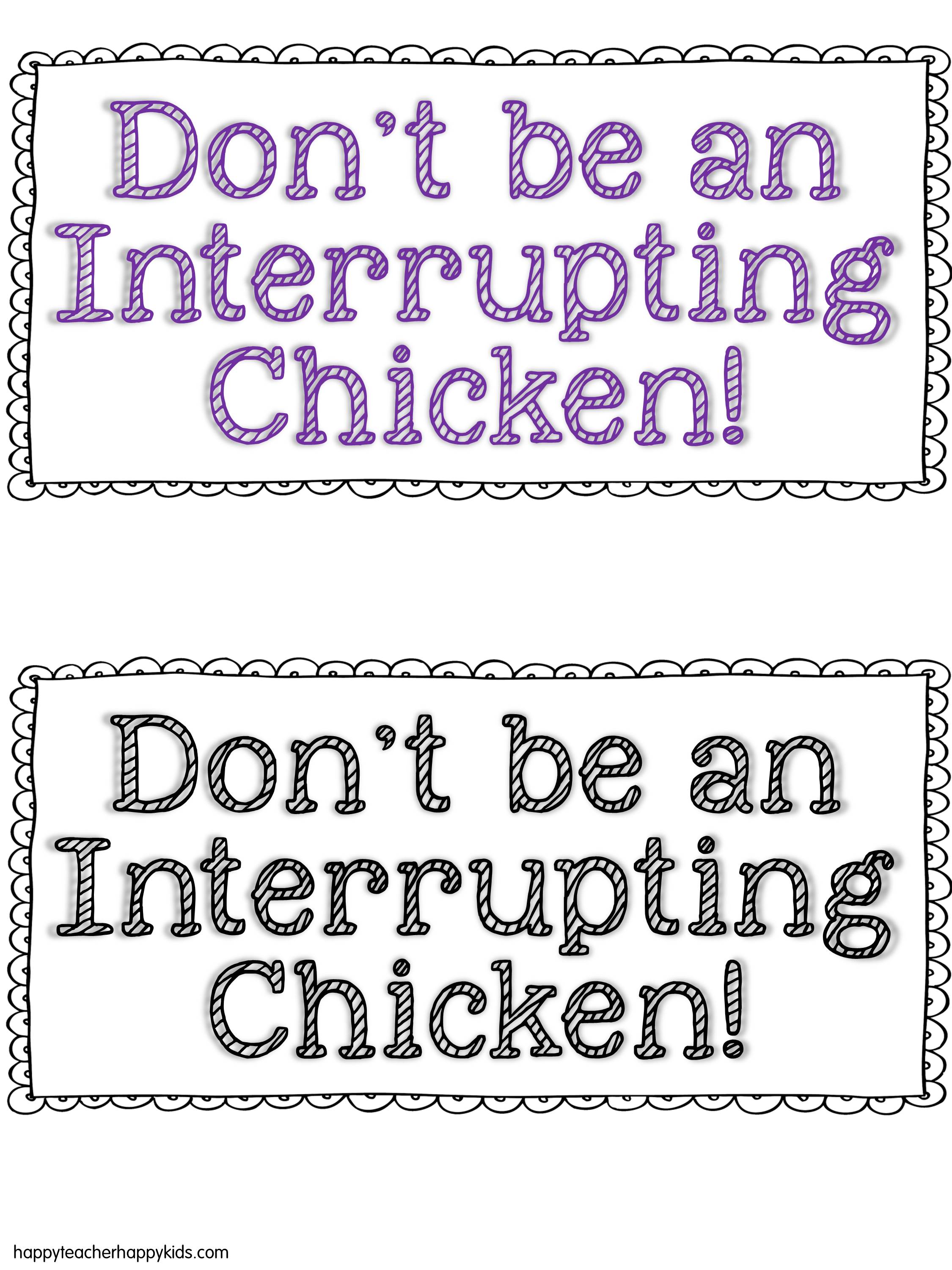 Interrupting Chicken - Happy Teacher, Happy Kids