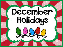 Small December Holidays Board