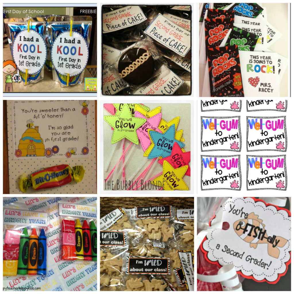 First Day of School Treat Tags Collage