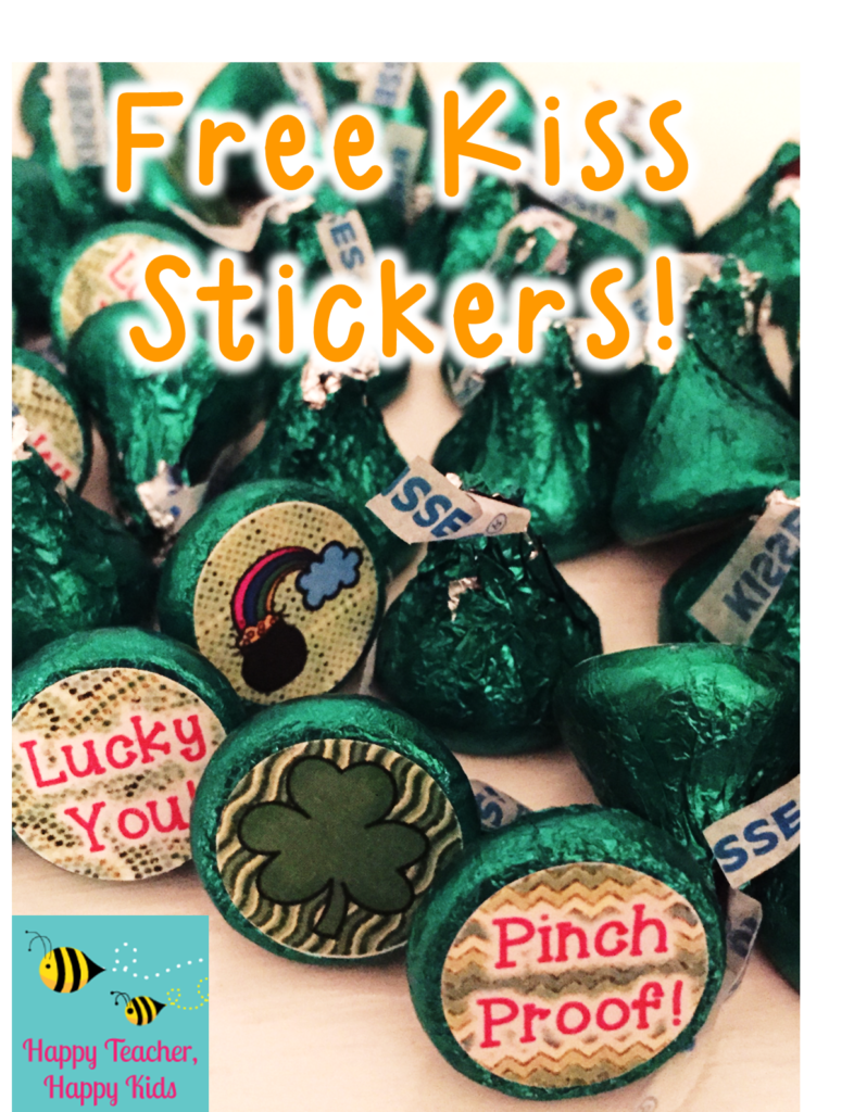 Free Kiss Stickers for St Patrick's Day