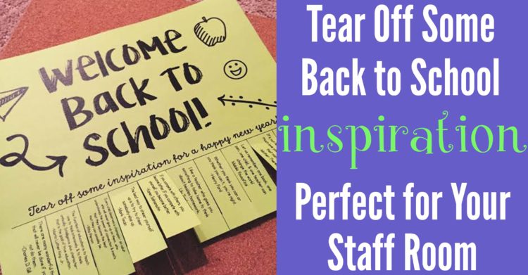 Tear Off Some Back to School Inspiration!