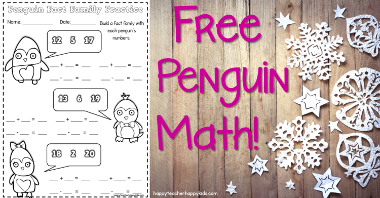 Penguin Math Craft – Practicing Fact Families in First Grade