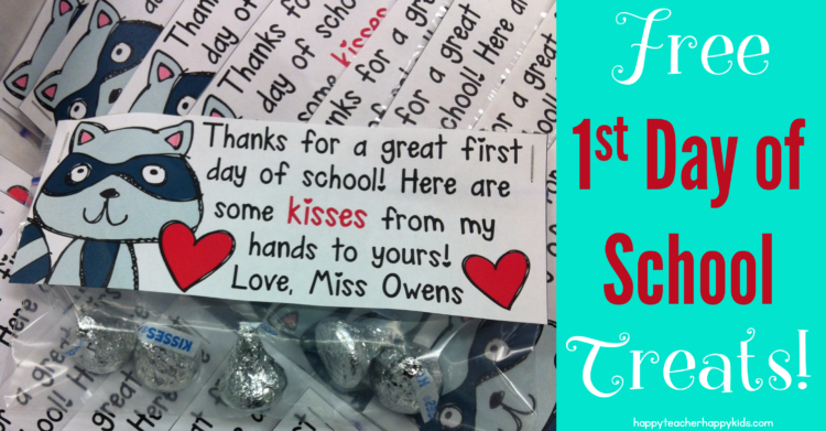 First Day of School Treats – The Kissing Hand Freebie!